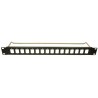 RS PRO Black Steel 1U Rack Panel 44 mm Height 482 mm Width 16 Rectangular Holes 235-4783