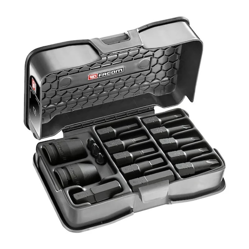Facom Screwdriver Bit Set 14 Pieces 3/8 in Square Drive JHX.14A