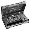 Facom 20-Piece 3/8 in Metric Socket Set Chrome Vanadium Steel Bright Chrome Finish J.360-3P6