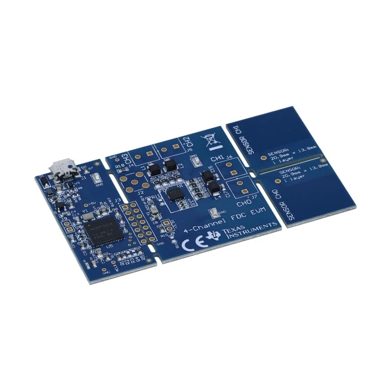 Texas Instruments Sensor Development Tool FDC2214 with Two Capacitive Sensors Evaluation Module FDC2214