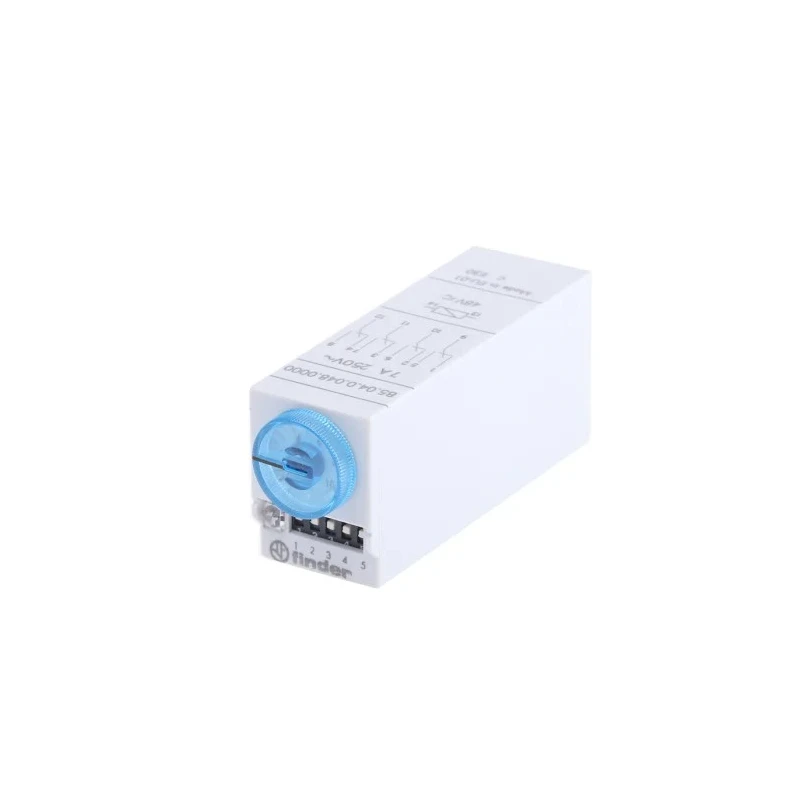 Finder 85 Series Timer Relay 4-Contact Multifunction 48 V DC 48 V AC 0.05 to 100 s, 3 min to 100 h 85.04.0.048.0000
