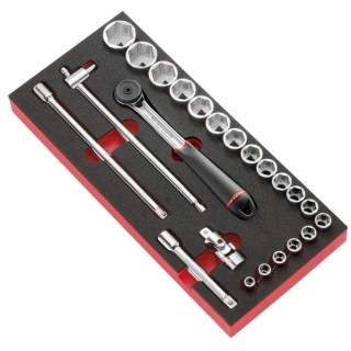 Facom 23-Piece 1/2 in 6 Point Socket Set Chrome Vanadium Steel MODM.S1A