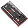 Facom 23-Piece 1/2 in 6 Point Socket Set Chrome Vanadium Steel MODM.S1A
