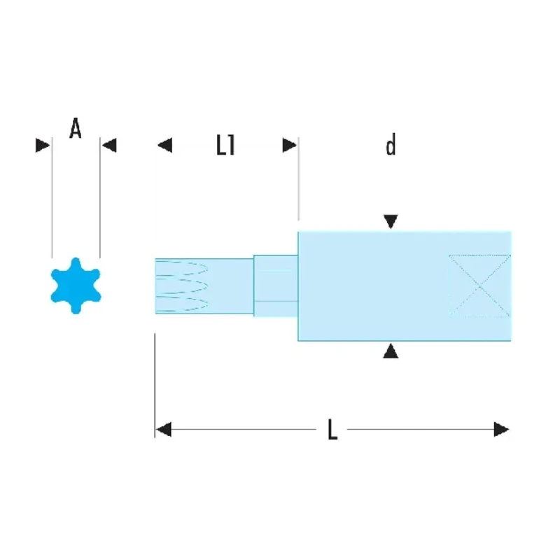 Facom 6.35 mm Drive 4 mm Hexagon Square Socket, 37 mm Overall Length RTM.4GRP