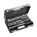 Facom 30-Piece 1/2 in Hexagon Socket Set, Chrome Vanadium Steel, Bright Chrome Finish, 420mm S.161-5P12