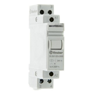 Finder DIN Rail Modular Step Relay 24V DC Coil 16A DPST 20.28.9.024.0000
