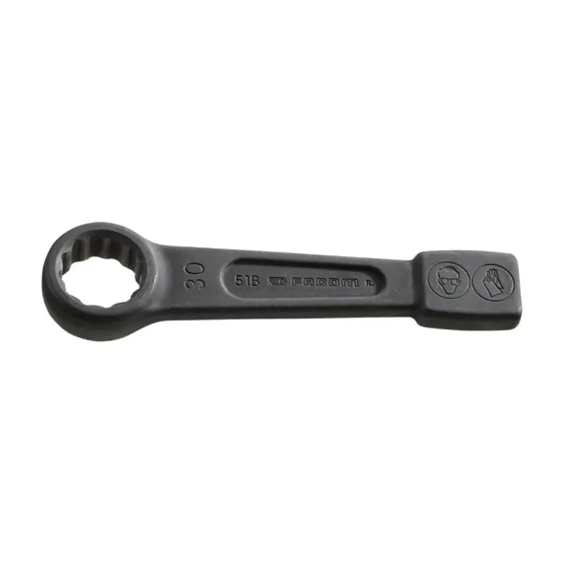 Facom Single Ended Open Spanner Metric 27 mm Size, Alloy Steel Burnished Finish 180mm Length 51BS.27