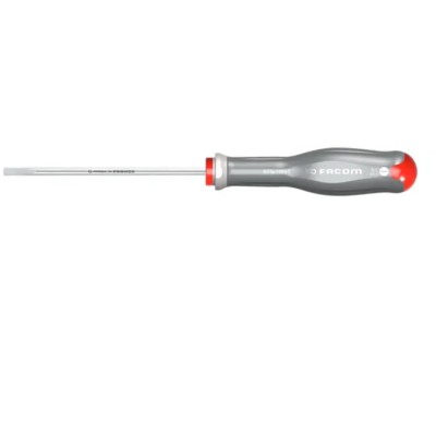 Facom Standard Slotted Screwdriver with 100 mm Blade, 209 mm Overall Length, Insulated Bi-Material Grip AT4X100ST