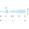 Facom Standard Slotted Screwdriver with 100 mm Blade, 209 mm Overall Length, Insulated Bi-Material Grip AT4X100ST