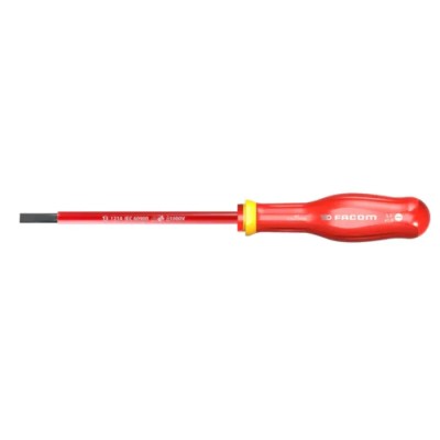 Facom Insulated Protwist Screwdriver 200 mm Blade 8 mm Tip, Ergonomic Grip, VDE/1000V Approved AT8X200VE