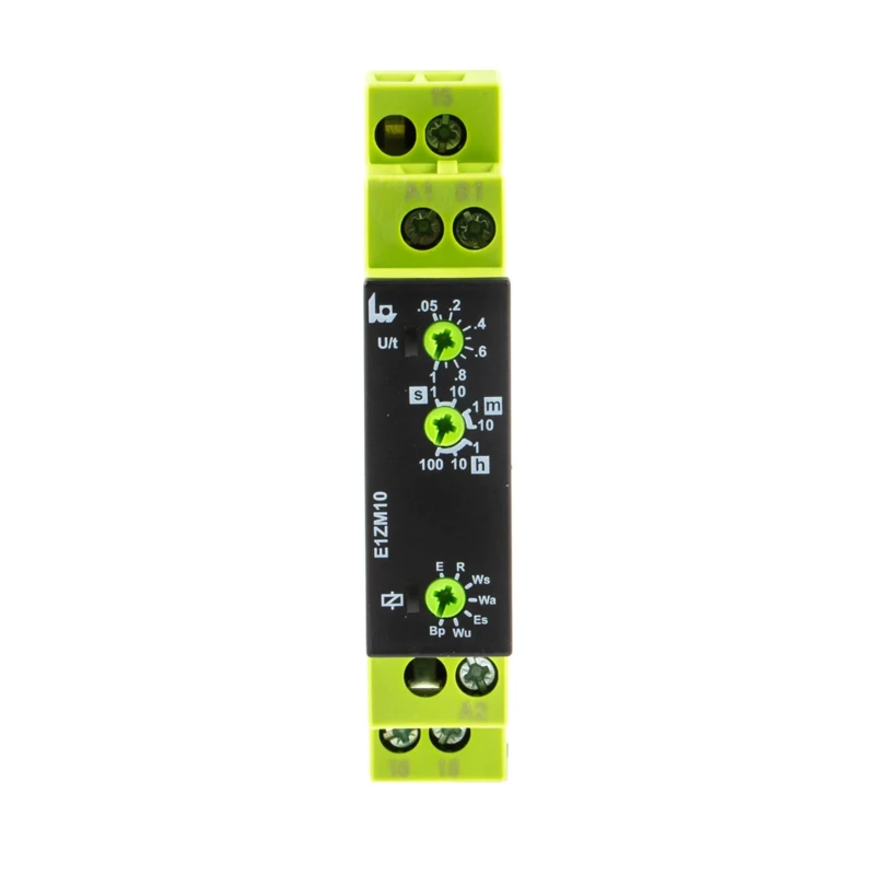 Tele Multifunction DIN Rail Timer Relay 1-Contact SPDT, 12-240 V AC/DC, 0.05 s to 100 h Timing Range E1ZM10