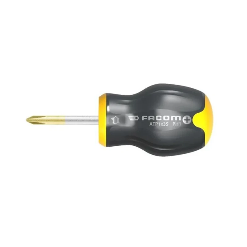 Facom Stubby Screwdriver PH2 Tip, 35 mm Blade Length, 91 mm Overall Length ATP2X35