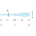 Facom Standard Insulated Screwdriver 3 mm Tip, 75 mm Blade, 169 mm Overall Length ATWSH3X75