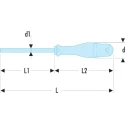 Facom Standard Screwdriver with IPR15 Tip, 75 mm Blade Length, 185 mm Overall Length IPR15
