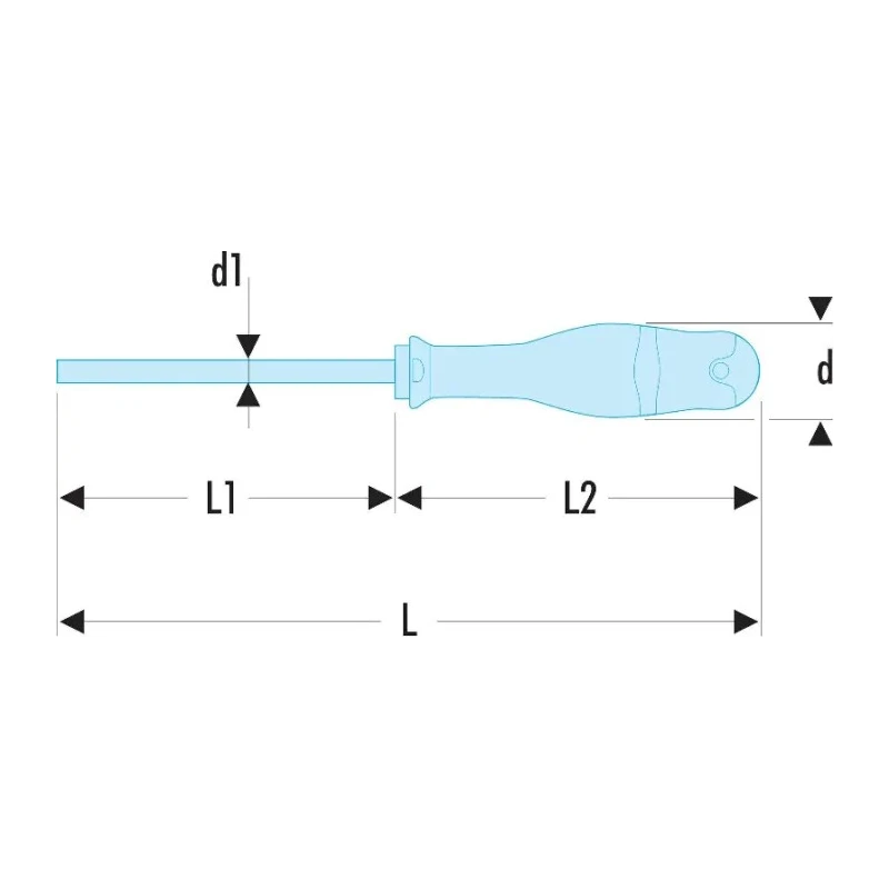 Facom Standard Screwdriver with IPR15 Tip, 75 mm Blade Length, 185 mm Overall Length IPR15
