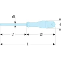 Facom Standard Screwdriver with IP30 Tip, 125 mm Blade Length, 245 mm Overall Length IP30 