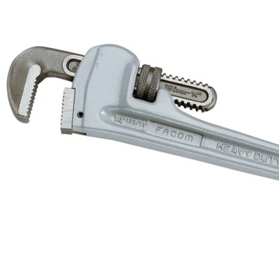 Facom Pipe Wrench 76 mm Jaw Capacity, 450 mm Overall Length, Aluminium Metal Handle, Chrome Finish 133A.18