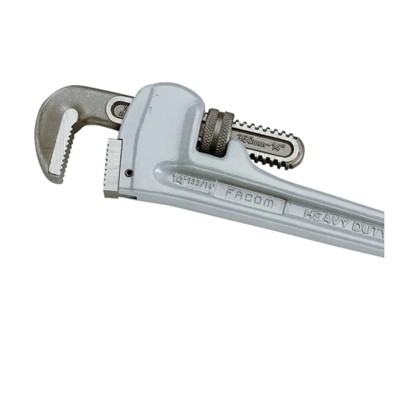 Facom Pipe Wrench 76 mm Jaw Capacity, 450 mm Overall Length, Aluminium Metal Handle, Chrome Finish 133A.18