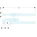 Facom Pipe Wrench 76 mm Jaw Capacity, 450 mm Overall Length, Aluminium Metal Handle, Chrome Finish 133A.18