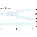 Facom 1-Piece Long Nose Plier Long Semi-Round Nose, 200mm Overall Length, VDE 1000V Insulated, 69mm Jaw Length 185.20AVSE
