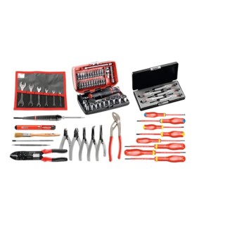 Facom 69 Piece Electrician Tool Kit with Metal and Plastic Tool Boxes CM.EL31
