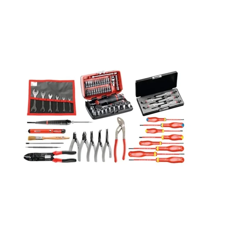 Facom 69 Piece Electrician Tool Kit with Metal and Plastic Tool Boxes CM.EL31