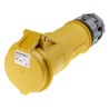 MENNEKES Industrial Power Connector 32A 110V IP44 Yellow Cable Mount 2P+PE PowerTOP IP44