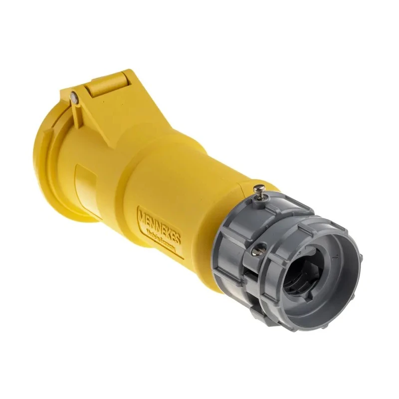 MENNEKES Industrial Power Connector 32A 110V IP44 Yellow Cable Mount 2P+PE PowerTOP IP44
