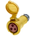 MENNEKES Industrial Power Connector 32A 110V IP44 Yellow Cable Mount 2P+PE PowerTOP IP44