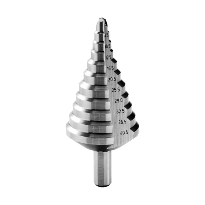 Facom High Speed Steel 10 Steps Step Drill Bit 6.5 mm to 40.5 mm Cylindrical Shank 10 mm 678006