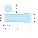 Facom 8 mm 12.7 mm Drive 6 Point Impact Socket, 78 mm Length NS.8LA