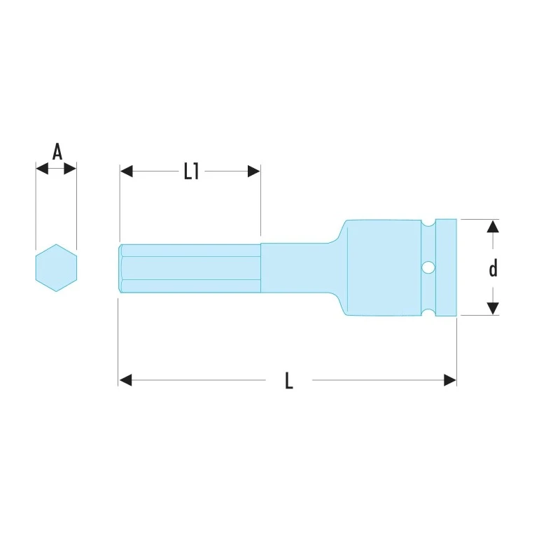 Facom 17 mm 1/2 in Drive 6 Point Hex Impact Socket, 79mm Length NSHM.17