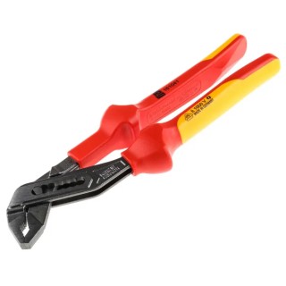 RS PRO 2-Piece Water Pump Plier Set, 240mm Overall Length, Curved Jaw, Dual Component Handle, VDE/1000V Approved 161-041
