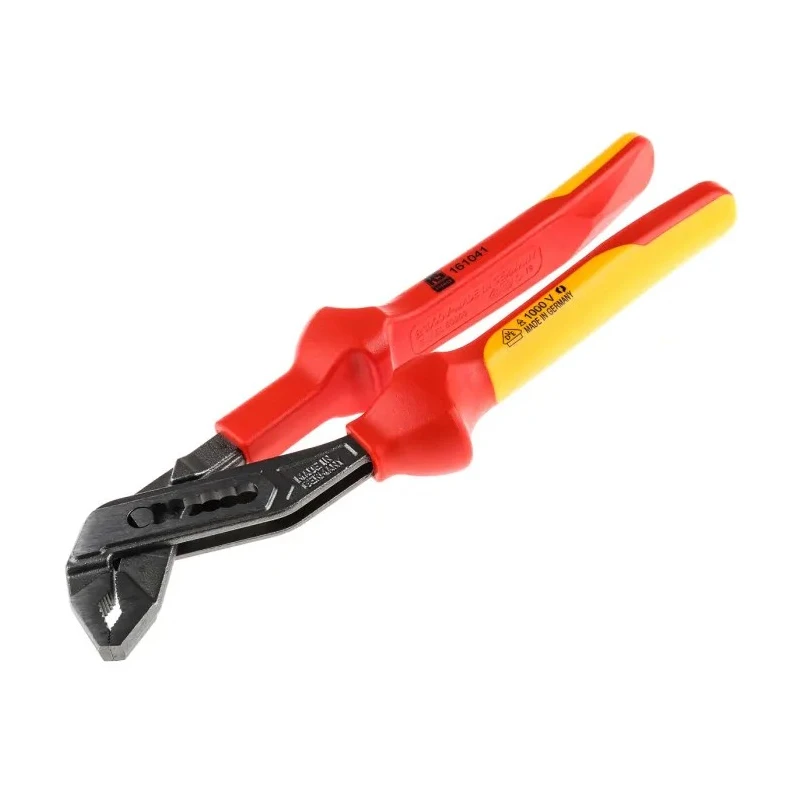 RS PRO 2-Piece Water Pump Plier Set, 240mm Overall Length, Curved Jaw, Dual Component Handle, VDE/1000V Approved 161-041