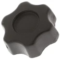 RS PRO Black Thermoplastic Scallop Clamping Knob 60 mm Diameter Female Mount Brass Insert 161-082