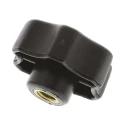 RS PRO Black Thermoplastic Scallop Clamping Knob 60 mm Diameter Female Mount Brass Insert 161-082