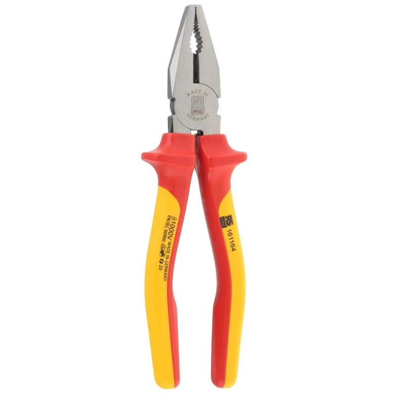RS PRO 1-Piece Combination Plier Smooth 200mm Overall Length VDE/1000V Approved 30mm Jaw ESD Safe 161-164