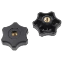 RS PRO Black Thermoplastic Multiple Lobes Clamping Knob M8 Threaded Through Hole 161-234