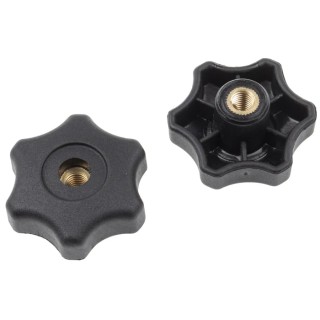 RS PRO Black Thermoplastic Multiple Lobes Clamping Knob M8 Threaded Through Hole 161-234