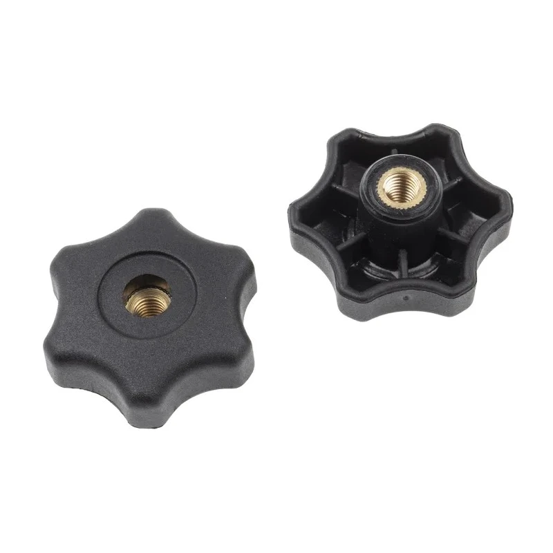 RS PRO Black Thermoplastic Multiple Lobes Clamping Knob M8 Threaded Through Hole 161-234