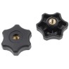 RS PRO Black Thermoplastic Multiple Lobes Clamping Knob M8 Threaded Through Hole 161-234