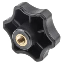 RS PRO Black Thermoplastic Multiple Lobes Clamping Knob M8 Threaded Through Hole 161-234
