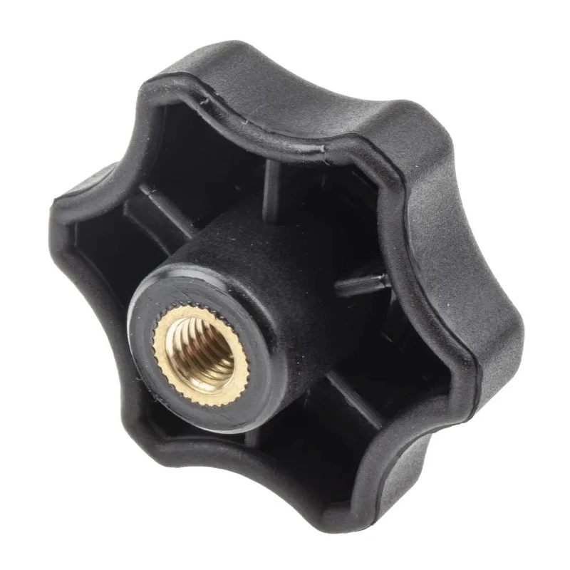 RS PRO Black Thermoplastic Multiple Lobes Clamping Knob M8 Threaded Through Hole 161-234