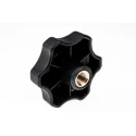 RS PRO Black Thermoplastic Multiple Lobes Clamping Knob M10 Threaded Through Hole 60 mm Diameter 161-240