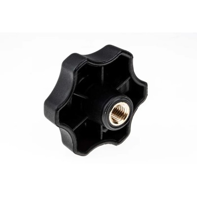 RS PRO Black Thermoplastic Multiple Lobes Clamping Knob M10 Threaded Through Hole 60 mm Diameter 161-240