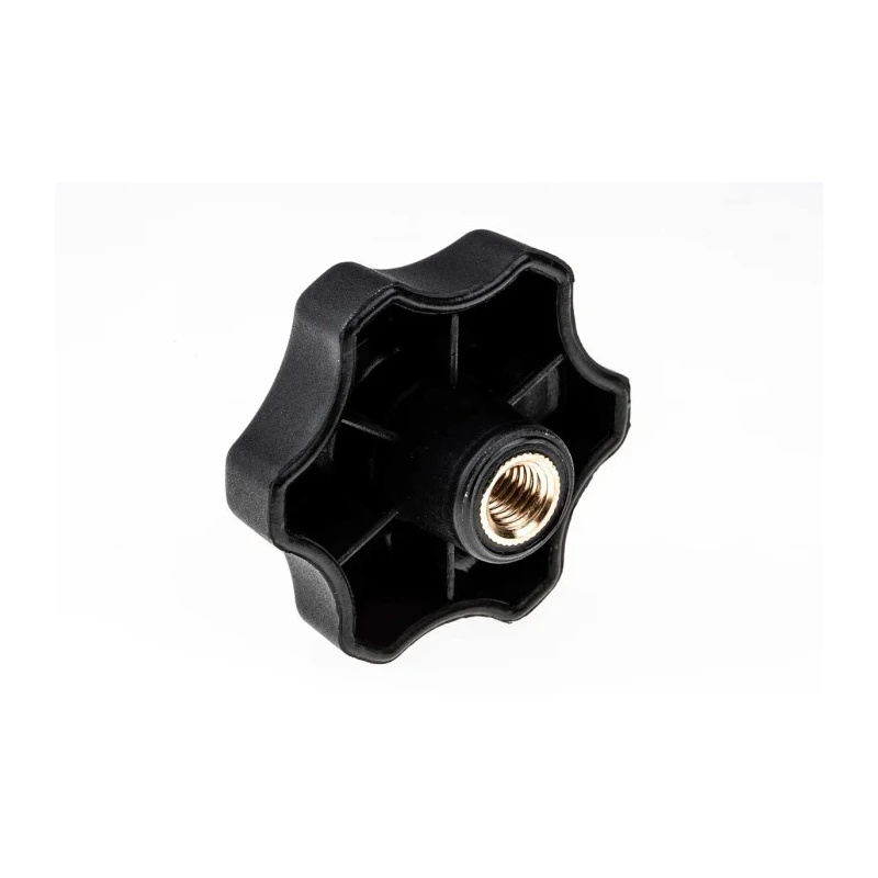 RS PRO Black Thermoplastic Multiple Lobes Clamping Knob M10 Threaded Through Hole 60 mm Diameter 161-240