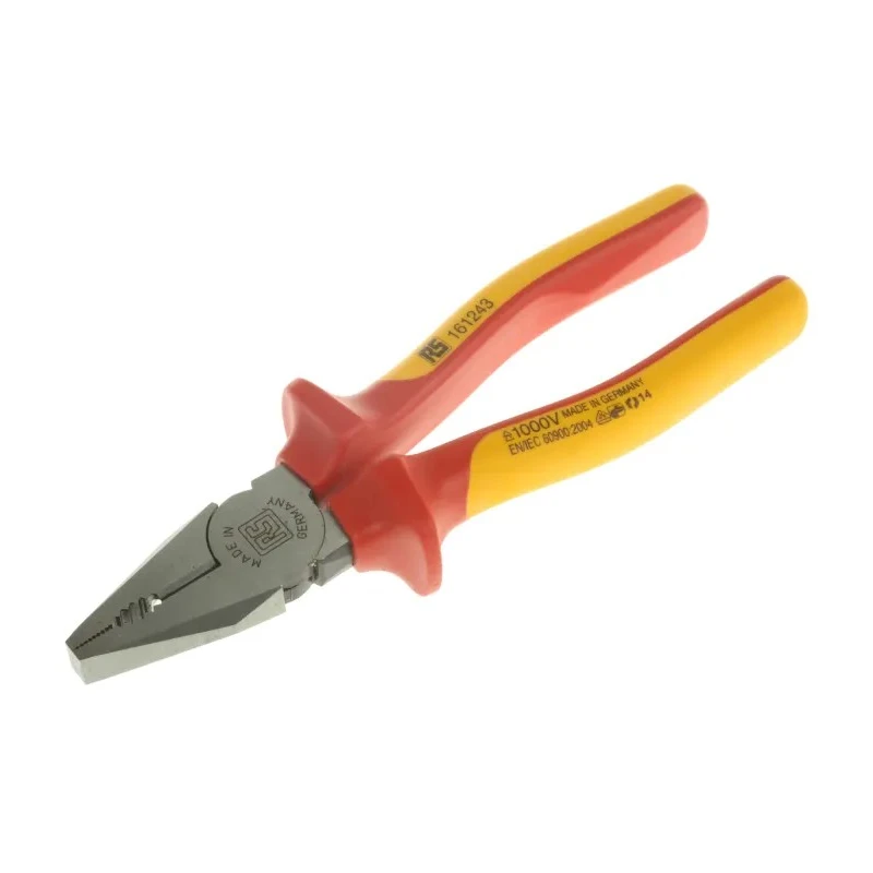 RS PRO Combination Plier Standard Steel Chrome Finish VDE/1000V Approved 180mm Overall Length 161-243