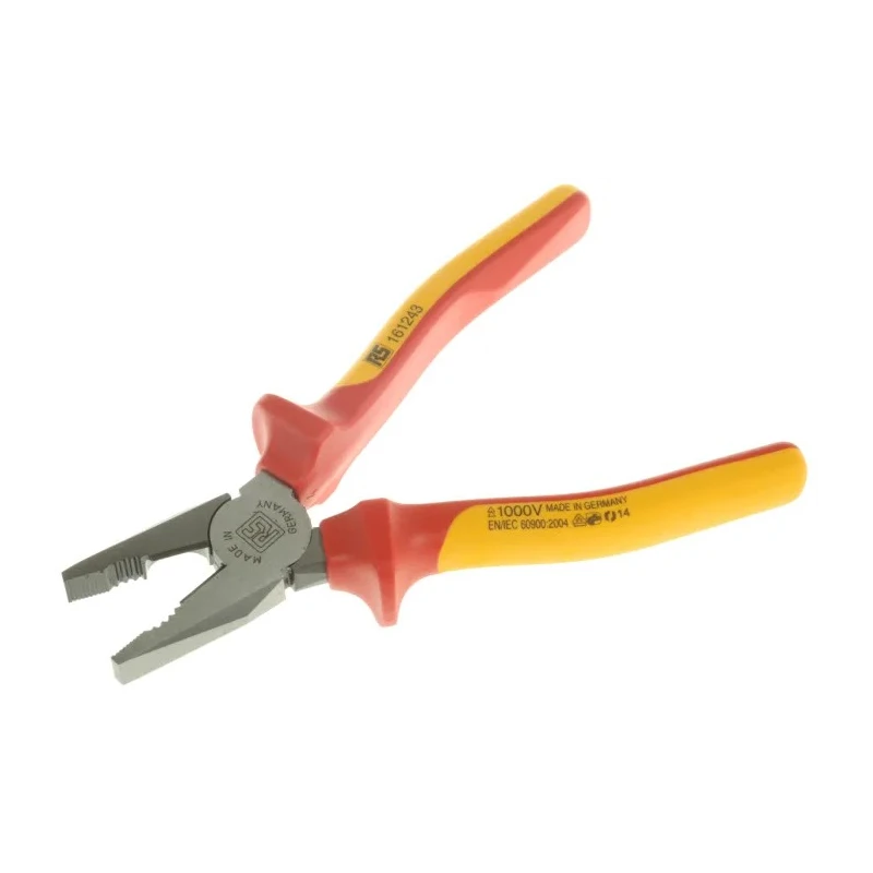 RS PRO Combination Plier Standard Steel Chrome Finish VDE/1000V Approved 180mm Overall Length 161-243
