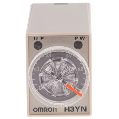 Omron DIN Rail Timer Relay 4-Contact Multifunction 24 V DC/AC 0.1 min to 10 h 4PDT Switch H3YN