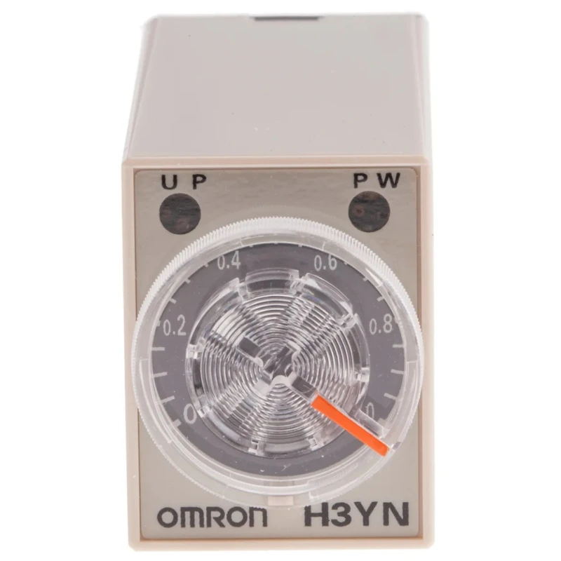 Omron DIN Rail Timer Relay 4-Contact Multifunction 24 V DC/AC 0.1 min to 10 h 4PDT Switch H3YN